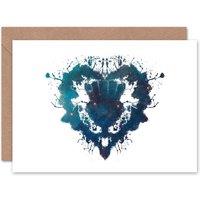 Wee Blue Coo Ink Splat Thistle Heart Scottish Scotland Card