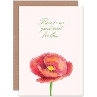 Artery8 No Good Words Sympathy Flower Greetings Card in Red