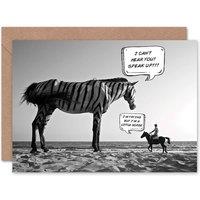 Artery8 Zebra Horse Pun Speech Bubble Joke Funny Birthday Card