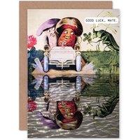 Artery8 Trippy Mushroom Good Luck Greetings Card