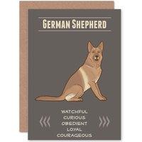 Artery8 Dog German Shepherd Greetings Card in Grey