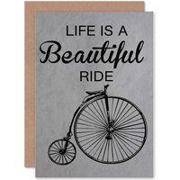 Artery8 Penny Farthing Beautiful Greetings Card in Grey