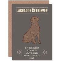 Artery8 Dog Labrador Chocolate Greetings Card in Grey