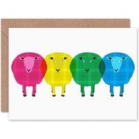 Wee Blue Coo Tartan Scotland Sheep Friendship Card