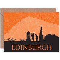 Artery8 Cityscape Edinburgh Scotland Orange Scottish Scotland Card