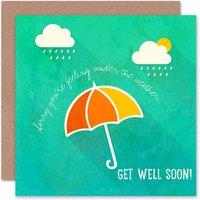 Artery8 Weather Clouds Brolly Get Well Card