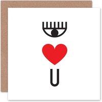 Wee Blue Coo Valentine Pictogram Love You Simple Anniversary Card