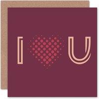 Artery8 Love You Pictogram Heart Anniversary Valentines Card