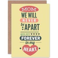 Artery8 Best Mum Mothers Day Forever Heart Mom Greetings Card in Yellow