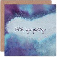 Wee Blue Coo Abstract Heart Watercolour Sympathy Card