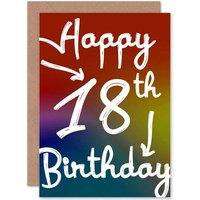 Artery8 18 Eighteen 18th Colourful Birthday Card
