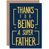 Artery8 Fathers' Day Super Thanks Greetings Card in Dark Navy