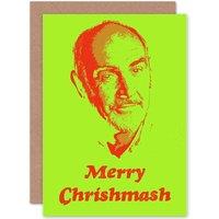 Artery8 Christmas Xmas Sean Connery Funny Art Greetings Card in Green
