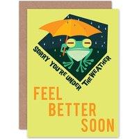 Artery8 Get Well Soon Under Weather Greetings Card in Green