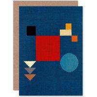 Artery8 Sophie Taeuber Arp Shapes Greetings Card in Blue