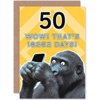 Artery8 Birthday Smart Monkey Counts Greetings Card in Yellow