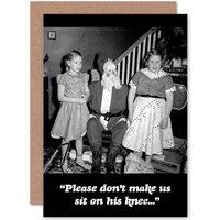 Artery8 Creepy Santa Fun Funny Christmas Xmas Greetings Card in Black