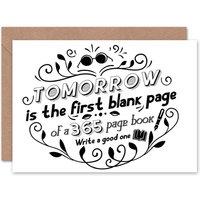 Artery8 Tomorrow First Page of 365 Day Book Motivational Birthday Card