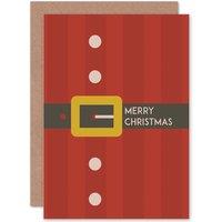 Artery8 Merry Christmas Xmas Santa Belt Buckle Cartoon Greetings Card in Red