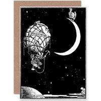 Artery8 Lubin Hot Air Balloon Heath Robinson Pelican Art Card