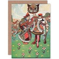 Artery8 Painting Book Alice Wonderland Carroll King Queen Hearts Greetings Card