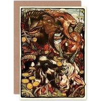 Artery8 Painting Detmold Wild Goats Aesop Fable Greetings Card