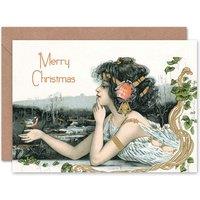 Artery8 Xmas Nouveau Bird Christmas Card