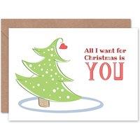 Artery8 Xmas Song Lyric Tree Heart Christmas Card