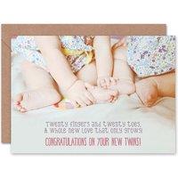 Artery8 20 Fingers & Toes Baby Twins New Baby Card