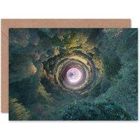 Artery8 Photo Little Planet World Forest Vortex Art Card