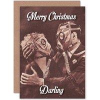 Artery8 Alternative Xmas Gas Mask Love Weird Christmas Card