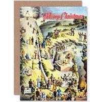 Artery8 Alternative Christmas Xmas Journey To Heaven Hell Greetings Card in Green