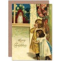 Artery8 Alternative Christmas Xmas Merry Creepy Santa Greetings Card in Green