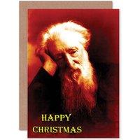 Artery8 Alternative Christmas Xmas Sad Old Man Funny Greetings Card in Red