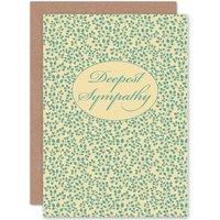 Artery8 Bereavement Sympathy Deepest Blue Leaf Greetings Card in Yellow