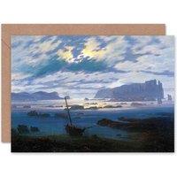 Artery8 Seascape Friedrich Northern Sea Moonlight Art Card