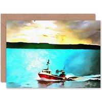 Artery8 Fishing Boat Newhaven Harbour Art Blank Just to Say Card