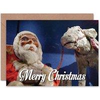 Artery8 Merry Xmas Creepy Santa Troll Lamb Thing Christmas Card