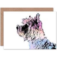 Artery8 Scottish Terrier Scottie Cool Colours Dog Scotland Card