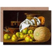 Artery8 Still Life Melendez Pears Melon Art Blank Just to Say Card
