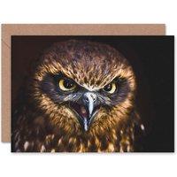 Artery8 Photo Close Up Bird Prey Eyes Bright Eagle Art Card