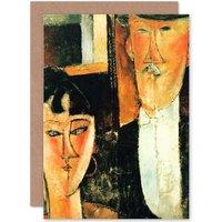 Artery8 Painting Modigliani Bride Groom Detail Greetings Card