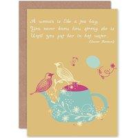 Artery8 Quote Eleanor Roosevelt Hot Women Birthday Greetings Card in Brown