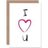 Artery8 Romance Typograph Heart You Anniversary Valentines Card