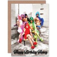 Artery8 Happy Birthday Honey Drag Queen Glam Fun Greetings Card