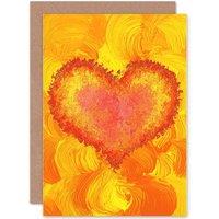 Artery8 Romance Thick Paint Heart Love Anniversary Valentines Card