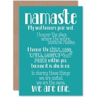 Artery8 Quote Typograph Text Namaste Blueboard Definition Greetings Card in Blue