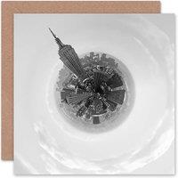 Artery8 Little World Tiny Planets Skyline New York Black White Card