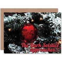 Artery8 Xmas Dark Solstice Creepy Skull Present Christmas Card