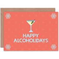 Artery8 Xmas Merry Holidays Cocktail Pun Present Christmas Card
